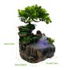 11.02INCH Indoor Water Fountain Rockery Ornaments, Atomizing Rockery Water Fountain Desktop, Chinese Fengshui LED Lamp Waterfall for Home Office view 2