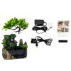11.02INCH Indoor Water Fountain Rockery Ornaments, Atomizing Rockery Water Fountain Desktop, Chinese Fengshui LED Lamp Waterfall for Home Office view 3