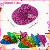 Handepo 50 Pcs Neon Party Hat for Adult Kid, Animal Print Plastic Party Hat view 2