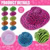 Handepo 50 Pcs Neon Party Hat for Adult Kid, Animal Print Plastic Party Hat view 3