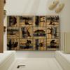 Wooden Texture Bear Elk Deer Moose Shadow Print Area Rug for Living Dinning Room Rustic Country Style Washable Floor Carpet Throw Rugs,2'x3' view 1