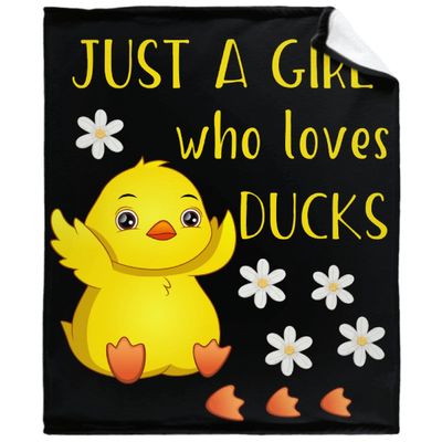Just A Girl Who Loves Ducks Blanket Soft Blankets and Throws Flannel Cozy Lightweight Quilt Gift Perfect for Bed Sofa Couch 120"x90"Extra Large for Family