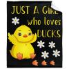 Just A Girl Who Loves Ducks Blanket Soft Blankets and Throws Flannel Cozy Lightweight Quilt Gift Perfect for Bed Sofa Couch 120"x90"Extra Large for Family view 1