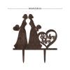 Lesbian Bride And Bride Cake Toppers for Wedding Mrs & Mrs LGBT Cake Topper Bride Two Girl Silhouette Wedding Cake Topper Hers And Hers Custom Wedding Cake Decoration LGBT Silhouette Toppers Wood view 2
