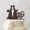 Lesbian Bride And Bride Cake Toppers for Wedding Mrs & Mrs LGBT Cake Topper Bride Two Girl Silhouette Wedding Cake Topper Hers And Hers Custom Wedding Cake Decoration LGBT Silhouette Toppers Wood view 3