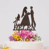 Lesbian Couple Silhouette Wedding Cake Topper with Bull Dog And Golden Retriever Mrs And Mrs Lesbians Cake Topper for Wedding Bride Couple Rustic Cake Topper LGBTQ Custom Anniversary Cake Toppers Wood view 4