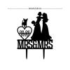 Lesbian Couple Silhouette Wedding Cake Topper with Jack Russell Terrier And Chihuahua Mrs And Mrs Lesbians Wedding Cake Topper Same Sex Couple Cake Topper Personalized Bride LGBT Toppers Black Acrylic view 2