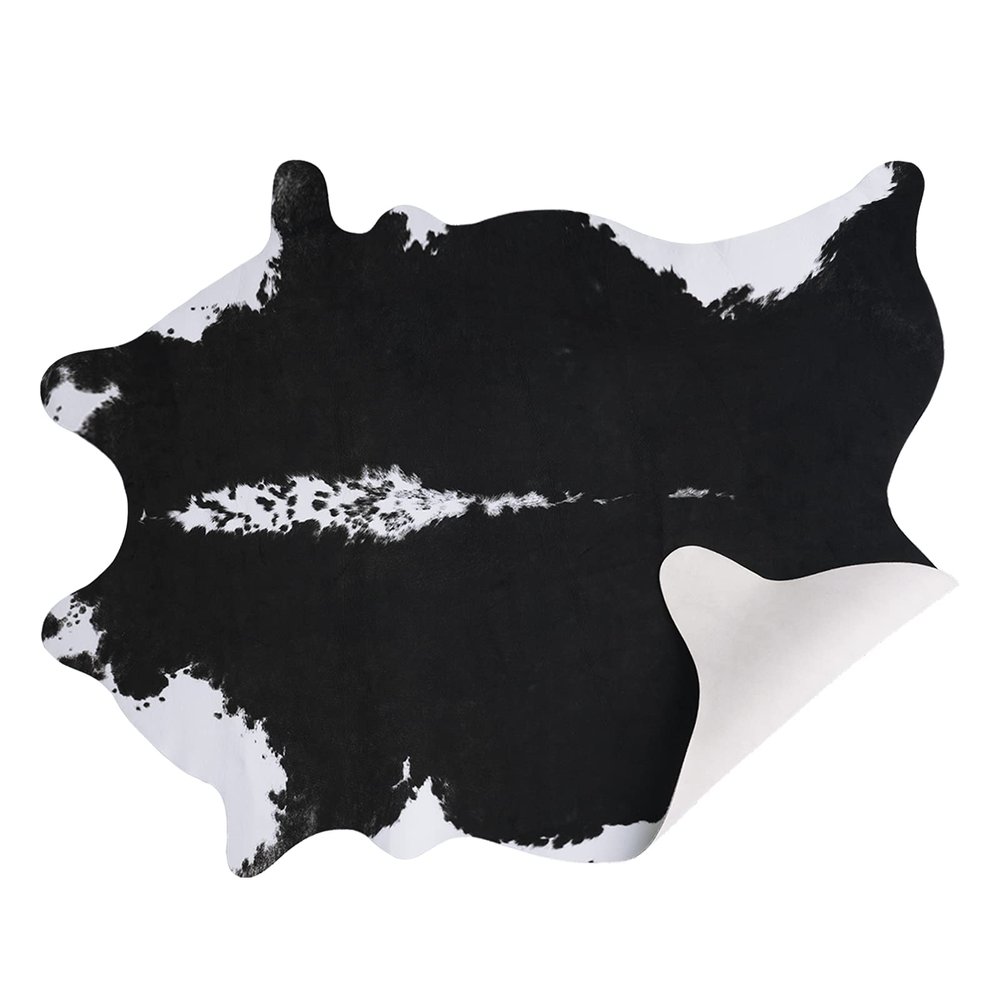 AROGAN Faux Cow Hide Rug, Premium Cow Print Rug Animal Area Rug for Western Boho Decor, Cowhide for Bedroom, Living Room, Cute Decor Black and White, 2.3 x 3.6 Feet