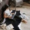 AROGAN Faux Cow Hide Rug, Premium Cow Print Rug Animal Area Rug for Western Boho Decor, Cowhide for Bedroom, Living Room, Cute Decor Black and White, 2.3 x 3.6 Feet view 4