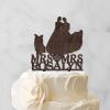 Mrs And Mrs Lesbians Wedding Cake Topper Bride & Bride Rustic Cake Topper Bride Two Girl Silhouette Wedding Cake Topper with French Bulldog And Dachshund LGBT Hers Custom Cake Toppers Wood view 3