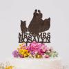Mrs And Mrs Lesbians Wedding Cake Topper Bride & Bride Rustic Cake Topper Bride Two Girl Silhouette Wedding Cake Topper with French Bulldog And Dachshund LGBT Hers Custom Cake Toppers Wood view 4