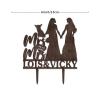 Lesbian Couple Silhouette Wedding Cake Topper LGBTQ Custom Cake Decoration with Dog Mrs And Mrs Lesbians Wedding Cake Topper Two Brides Rustic Cake Topper with Dog Doberman And Rottweiler Wood view 2