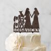 Lesbian Couple Silhouette Wedding Cake Topper LGBTQ Custom Cake Decoration with Dog Mrs And Mrs Lesbians Wedding Cake Topper Two Brides Rustic Cake Topper with Dog Doberman And Rottweiler Wood view 3