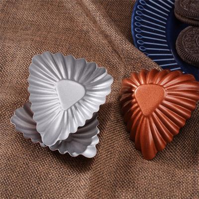 10pcs Trigon Shell-shaped Carbon Steel Egg Tart Mold Chrysanthemum Cake Mold Cheese DIY Bakery Supplies
