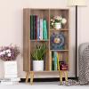 5 Cube Small Bookshelf,3 Tier Mid-Century Modern Bookcase with Legs,Wood Kids Bookshelves Storage Organizer Shelf,Free Standing Narrow Book Shelves,Oak Grey Corner Bookcases for Bedroom,Living Room view 2