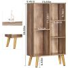 5 Cube Small Bookshelf,3 Tier Mid-Century Modern Bookcase with Legs,Wood Kids Bookshelves Storage Organizer Shelf,Free Standing Narrow Book Shelves,Oak Grey Corner Bookcases for Bedroom,Living Room view 3