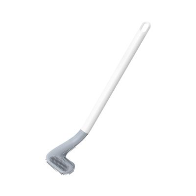 Golf Toilet Brush Long Handle Silicone Scrub Head Toilet Brush Flexible and Bendable 360 Degrees No Dead Angle Lavatory Cleaning Rustle Agile Cleaning Bathroom Bathtub Wall Mounted (White)