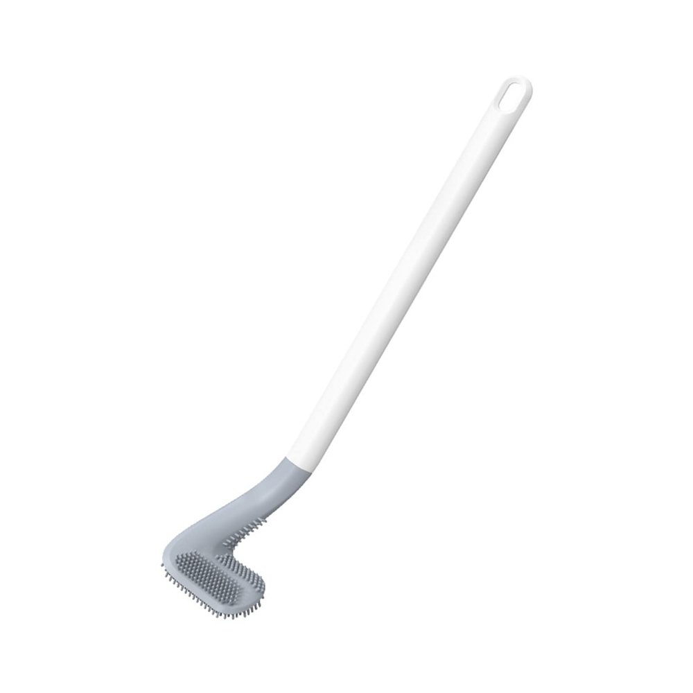 Golf Toilet Brush Long Handle Silicone Scrub Head Toilet Brush Flexible and Bendable 360 Degrees No Dead Angle Lavatory Cleaning Rustle Agile Cleaning Bathroom Bathtub Wall Mounted (White)