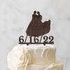 Bride Two Girl Silhouette Wedding Cake Topper Hers And Hers Custom Wedding Cake Decoration LGBT Silhouette Toppers Lesbian Bride And Bride Cake Toppers for Wedding Mrs And Mrs Cake Topper Wood view 3