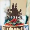 Bride And Bride Silhouette Wedding Cake Topper Personalized LGBT Same Sex Toppers with Dog Lesbian Marriage Rustic Cake Topper Mrs & Mrs Wedding Cake Topper with Sphynx Cat And Dachshund Wood
