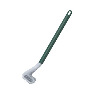 Golf Toilet Brush Long Handle Silicone Scrub Head Toilet Brush Flexible and Bendable 360 Degrees No Dead Angle Lavatory Cleaning Rustle Agile Cleaning Bathroom Bathtub Wall Mounted (Green)