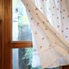 A.Monamour Short Curtain for Small Window Semi-Transparent White Cotton Pom-Pom Textured Cherry Pattern Window Valance Panel Drapes Half Curtain for Kitchen Caf Bedroom Cabinet Curtain Door Curtain view 1