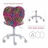 chairus Kids Desk Chair Faux Fur Small Study Chair for Teenage Girls, Adjustable Heart Shaped Kids Vanity Chair for Bedroom Reading Living Room, Cute Student Task Chair with White Foot, Leopard view 4