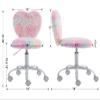 chairus Kids Desk Chair Faux Fur Study Chair for Teenage Girls, Adjustable Heart Shaped Kids Vanity Chair for Bedroom Reading Living Room, Small Cute Student Task Chair with White Foot, Colorful view 2