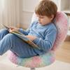 chairus Kids Desk Chair Faux Fur Study Chair for Teenage Girls, Adjustable Heart Shaped Kids Vanity Chair for Bedroom Reading Living Room, Small Cute Student Task Chair with White Foot, Colorful view 4