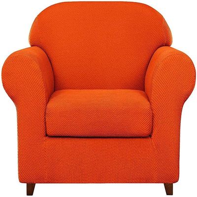 XVBVS Stretch Armchair Sofa Cover Granule Jacquard Sofa Slipcover Fashion Couch Covers Durable Sofa Bed Covers with Seat Cushion Cover for Living Room (Color : Orange, Size : 1 Seater/Chair)