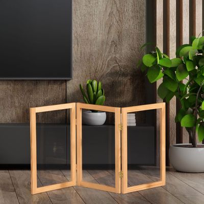 2 ft. Short Clear Plastic Partition Natural 3 Panel