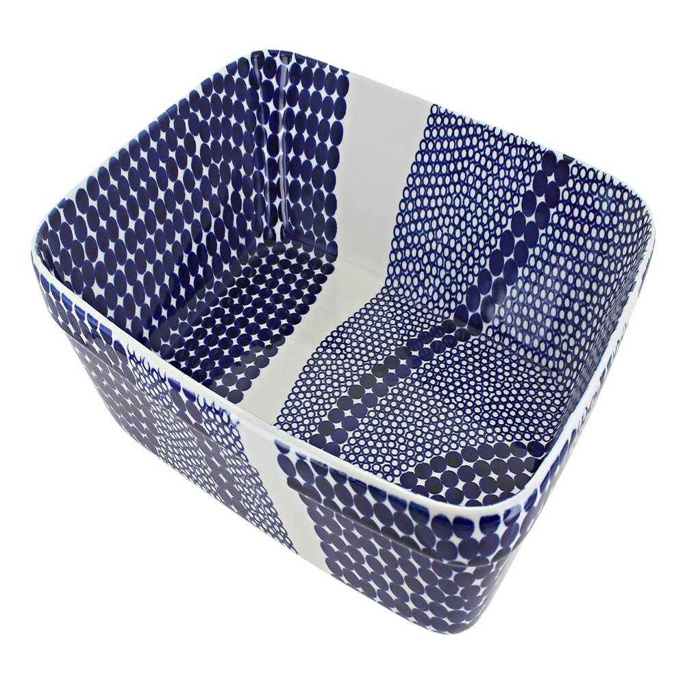 Blue Rose Polish Pottery - Blue Zara Large Deep Baker - 12" x 9.75" - Unique, Dishwasher Safe, & Durable Bakeware