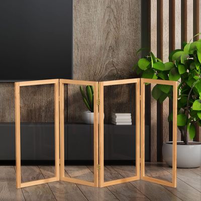 3 ft. Short Clear Plastic Partition Natural 4 Panel