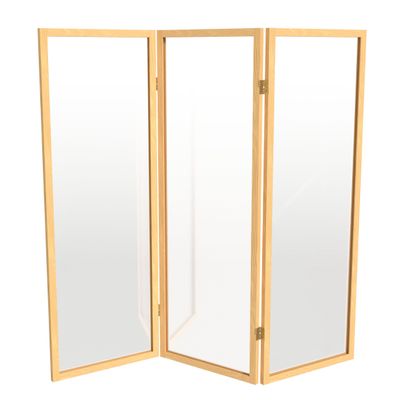 4 ft. Short Clear Plastic Partition Natural 3 Panel