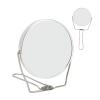 Dioche Double Sided Vanity Mirror, 360 Degree Rotation Aluminum Frame Vanity Mirror with Stainless Steel Stand for Dressing Table, Desk, Bathroom, Bedroom, Silver view 3