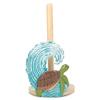 Elanze Designs Turtle Ocean Wave 12 inch Resin and Wood Paper Towel Holder view 1