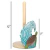 Elanze Designs Turtle Ocean Wave 12 inch Resin and Wood Paper Towel Holder view 2