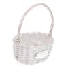 DOITOOL Wicker Rattan Flower Basket with Handle- Rustic Flower Girl Baskets for Weddings- Wicker Storage Basket Woven Easter Basket for Flowers Candy Fruit (White) view 1
