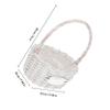 DOITOOL Wicker Rattan Flower Basket with Handle- Rustic Flower Girl Baskets for Weddings- Wicker Storage Basket Woven Easter Basket for Flowers Candy Fruit (White) view 2