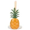 Elanze Designs Tropical Pineapple 12 inch Resin and Wood Paper Towel Holder view 1
