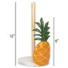 Elanze Designs Tropical Pineapple 12 inch Resin and Wood Paper Towel Holder view 2