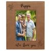 CustomGiftsNow We Love You Poppa - Laser Engraved Faux Leather Dark Brown Leatherette Wall Hanging/Tabletop 8x10 Vertical Picture Group Family New Grandchild Baby Photo Frame view 1