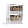DecoBella Pull and Rotate Spice Rack, Kitchen Drawer Countertop Organizer, Non-Slip Design, Double Sided Rotating Prescription, Essential Oil, Makeup Tools, Sprays Holder (WHITE) view 1
