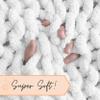Adyrescia Chunky Knit Blanket Throw | 100% Hand Knit with Jumbo Chenille Yarn (40"x50", Bright White) view 4