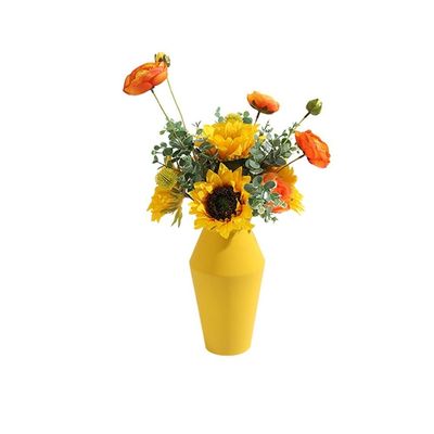 BNNP Artificial Flower Sunflower Silk Flower Plastic Eucalyptus Leaf Decoration Artificial Flower Living Room Table Decoration (Color : Yellow)