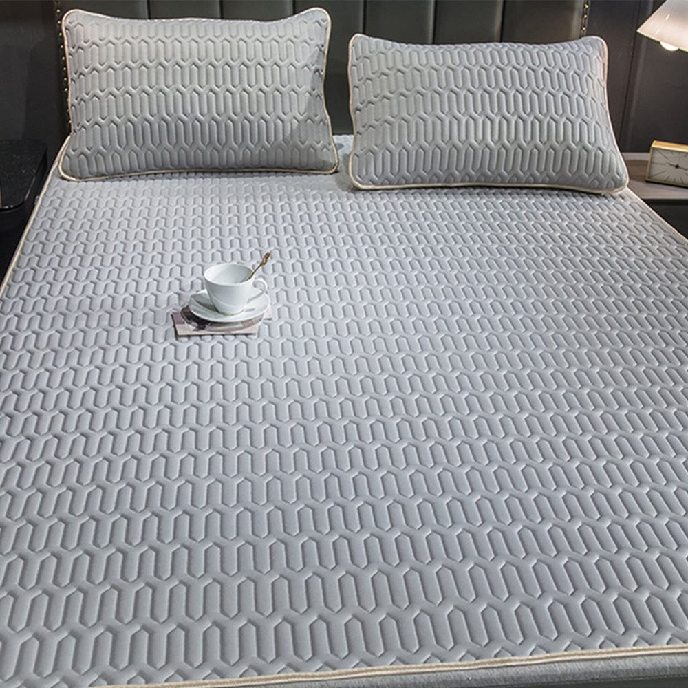 Cooling Latex Mattress Topper for Summer,Foldable Bed Mat Cool Sleeping Mattress,Soft Breathable Roll Up Bed for Single Double Bed