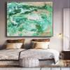 Original Hand Painted Extra Large Abstract Bule Painting Art Abstract Contemporary Painting Canvas Wall Art Room Texture Green Painting Modern Art 60x60 inch view 3
