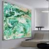 Original Hand Painted Extra Large Abstract Bule Painting Art Abstract Contemporary Painting Canvas Wall Art Room Texture Green Painting Modern Art 60x60 inch view 4