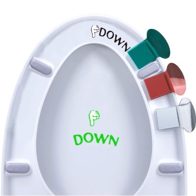 3 Pieces Toilet Seat Lifter with 2 pcs Stickers Decals, Toilet Seat Holder Lift Tools Bathroom Accessories for Home,Hotel, Office,RestaurantPublic Toilet