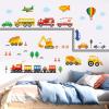 DECOWALL DS-8047 Transports Wall Decals Stickers Kids Peel and Stick Removable Nursery Bedroom Living Construction Boys Childrens Toddler car d?cor playroom playroom Vehicles Truck City Road Baby view 2